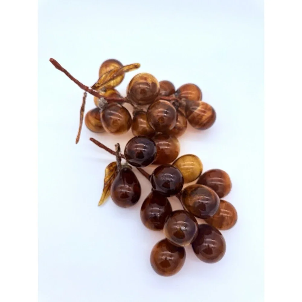 LARGE MCM Lucite Acrylic Grape Cluster Amber XL Retro Vintage 13” 1 Or 2